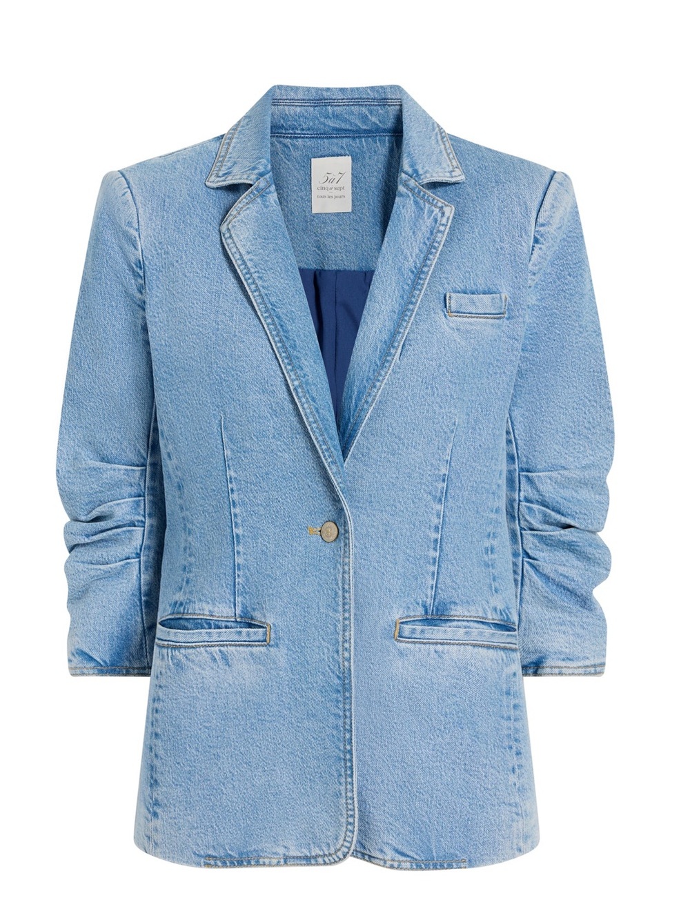cinq a sept Light Blue Denim Blazer